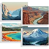 FUHITIM 48 Pack Blank Cards and Envelopes, National Parks Blank Greeting Cards, Blank Cards for All Occasion