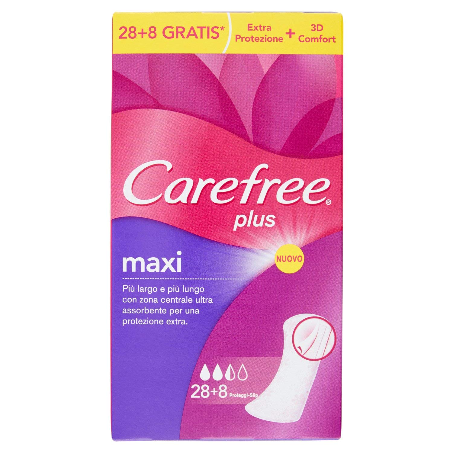 Carefree Maxi Panty Liners, 36 Pieces