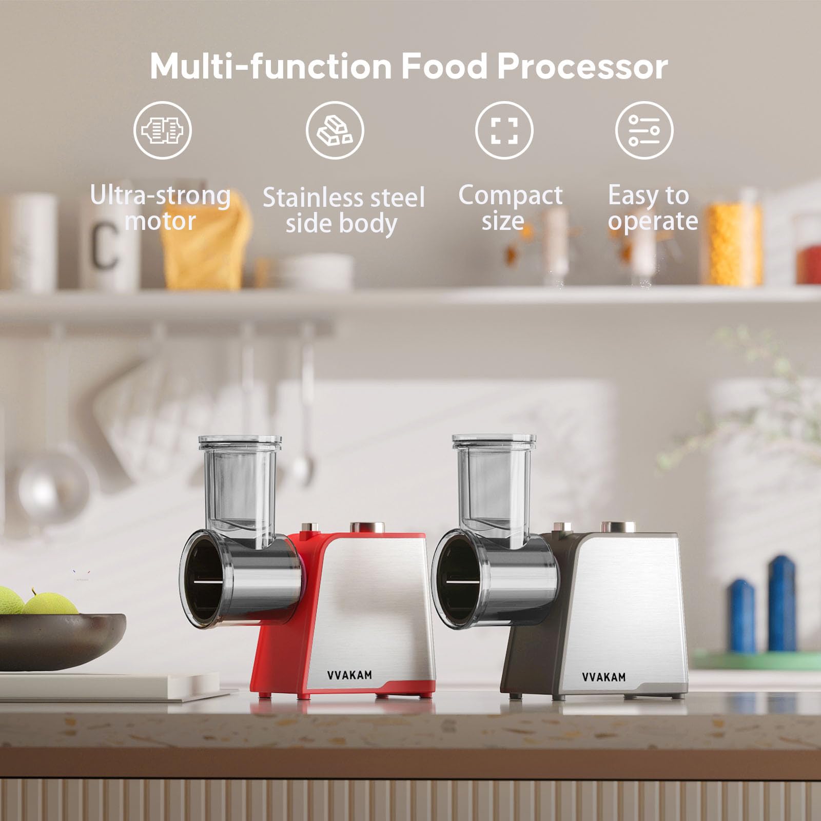 5-In-1 Electric Cheese Grater,300W Salad Maker,Electric Grater for Block Cheese,Kitchen Electric Food Slicer Shredder,Chopper for Vegetables Cucumber Carrots Cabbage Nuts(Black)