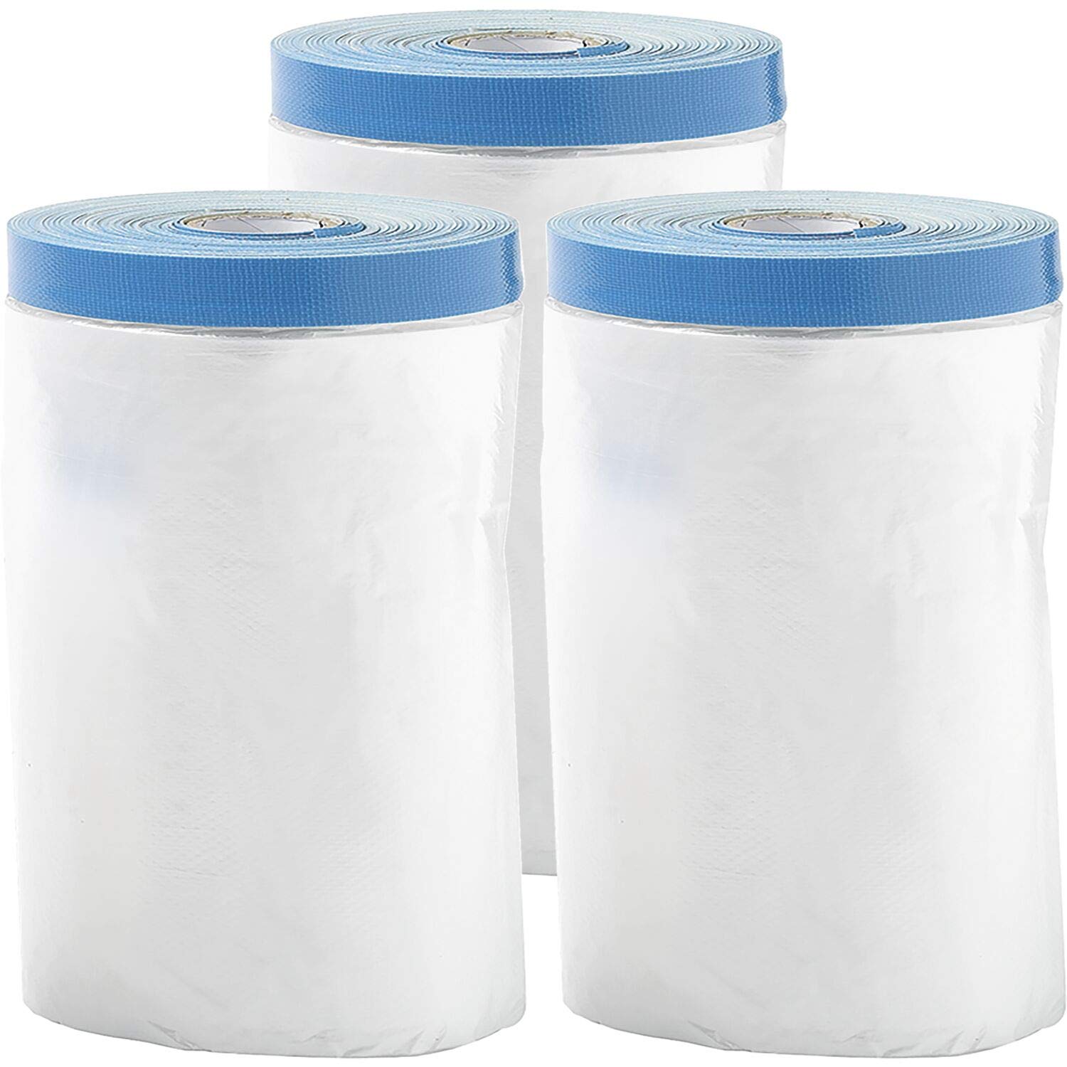 Masking Film with Adhesive Tape, Pack of 3, 110 cm x 20 m, UV Painter's Film