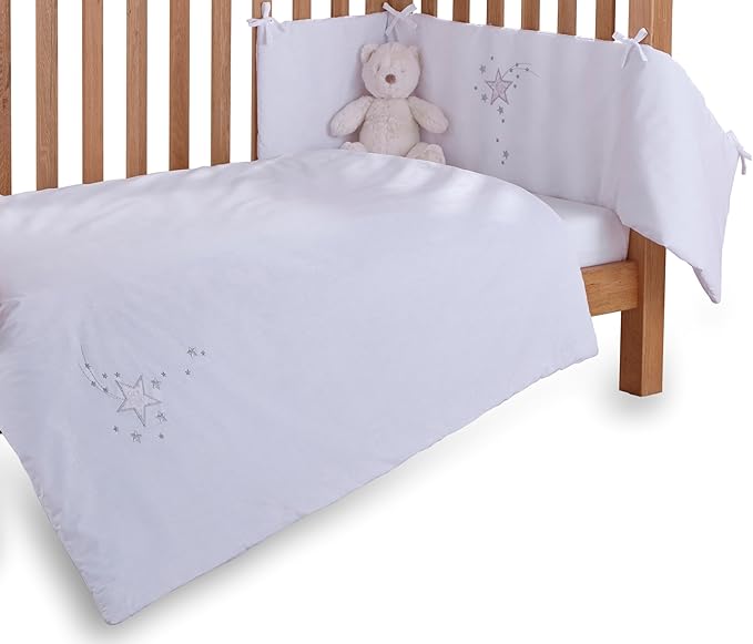 Clair de Lune Starburst Cot/Cot Bed Quilt and Bumper Set (2 Pieces, White) Amazon.co.uk Baby Clair de Lune Starburst Cot/Cot Bed Quilt and Bumper Set (2 Pieces, White) Amazon.co.uk Baby