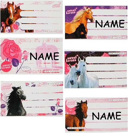 Sticker Bogen Pferd Sticker Fur Hefte Pferde Tiere Heftetiketten Fur Den Namen Etike Bastel Kunstlerbedarf Djmall Co Il
