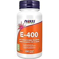NOW Supplements, Vitamin E-400 IU, D-Alpha Tocopheryl, Antioxidant Protection*, 100 Softgels