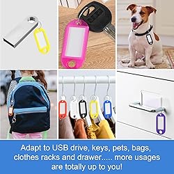 STEFORD Key Tags with Labels, 50 PCS Plastic Key