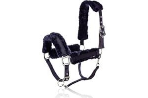 Equinavia Valkyrie Ultra Fleece Breakaway Horse Halter | Padded Fleece Adjustable Safety Halter with Nylon Webbing - Navy/Navy - Horse