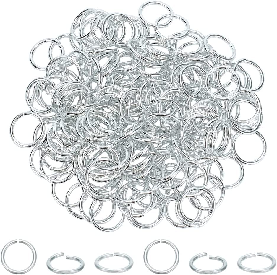 PH PandaHall 200pcs Open Jump Rings, 18mm Large Jump Rings Aluminum Connectors Silver Linking Rings for Choker Necklaces Jewellery Making Keychain Dog Collar DIY Crafts Silver, 2mm Thick