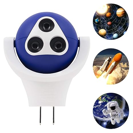 Projectables 3 Image Space Led Plug In Night Light Cycles Through 3 Images 36713 Astronaut Solar System Rocket Launch Image Projects Onto Wall