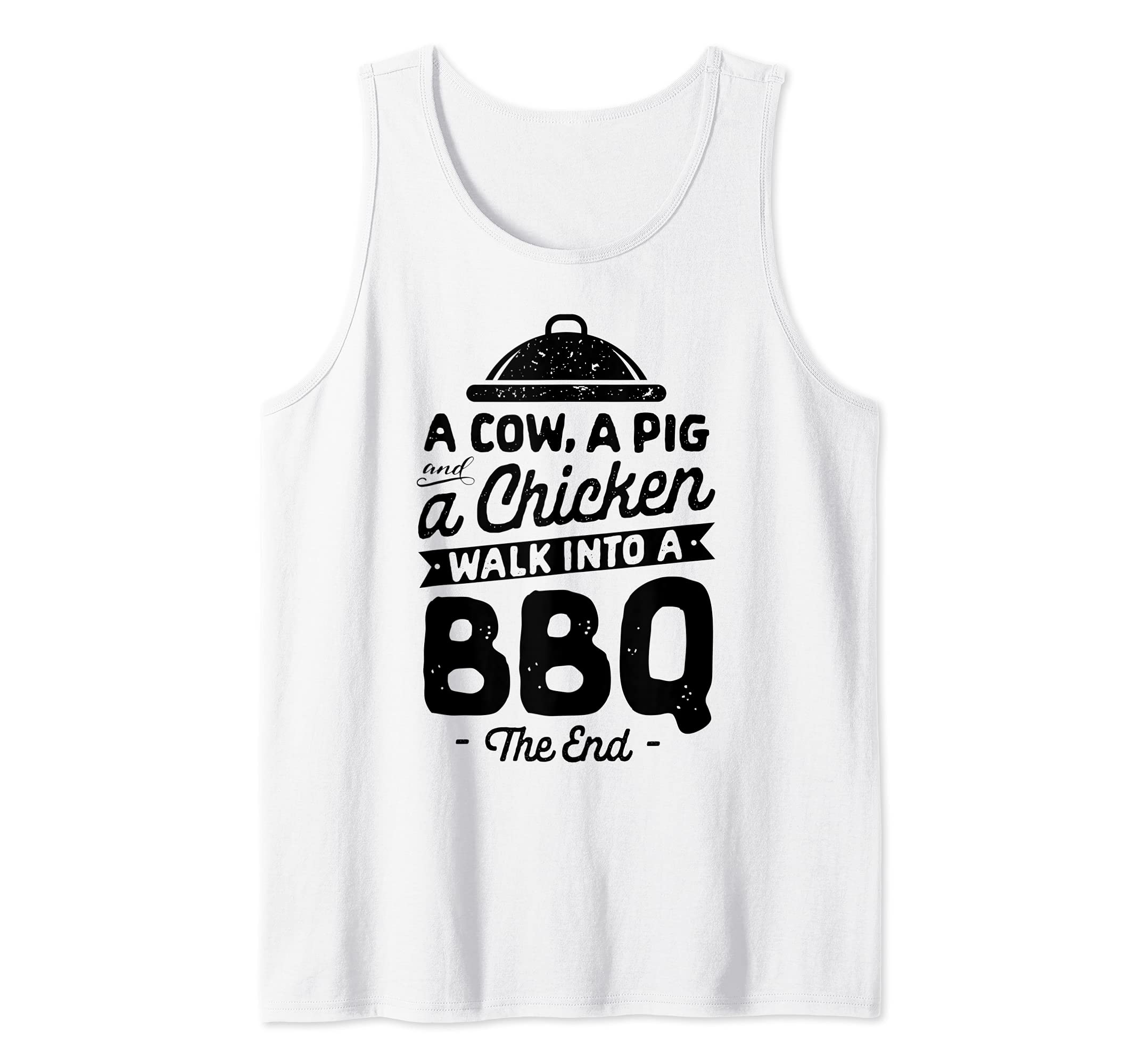 Chef A Cow A Pig And A Chicken Walk Into A BBQ Barbecue Tank Top