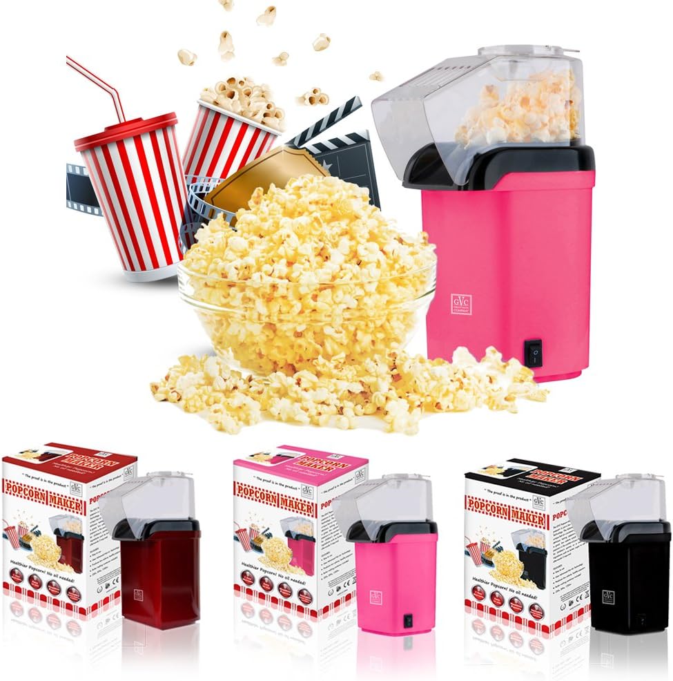 Great Value Company Super Fast Pop Corn Maker Featuring Advanced Hot Air Technology, Fuchsia Pink