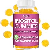 Auranic Myo-Inositol & D-Chiro Inositol Multivitamin Gummies, 40:1 Ratio, Magnesium Glycinate 400mg, Omega-3 &Folate, PCOS Vitamins for Women Hormone Balance, Menstrual Cycle and Fertility Support