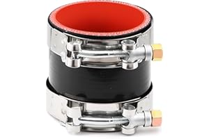 TUOLAUTHON ID 2-3/4 Inch(70mm) High Temperature 4-Ply Reinforced Straight Silicone Hose Performance Coupler with 2Pcs T-Bolt Clamps Suitable High Level Turbo Pipe Connecting