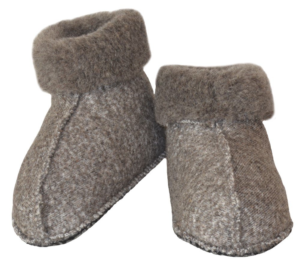 SamWo, Sheep's Wool Feel-Good House Socks/Foot Warmers, Unisex, Sole with Non-Slip Nubs, 100% Sheep's Wool, charcoal, 10.5/11 UK Child