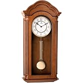 Grandfather Wall Clock with Pendulum, Large Hanging Wooden Clock, Quiet | Solid Wood Clock 26 x 12 Inch, Non-Chiming Battery Operated, Home Decor for Living Room, Entryway, Hallway