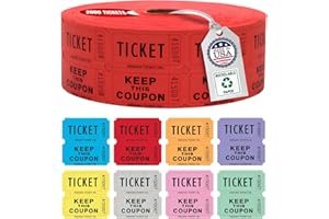 Indiana Ticket CO. Raffle Tickets Double Roll, Premium Quality 50/50 Raffle Tickets, Tickets for Events, Carnivals, Door Priz