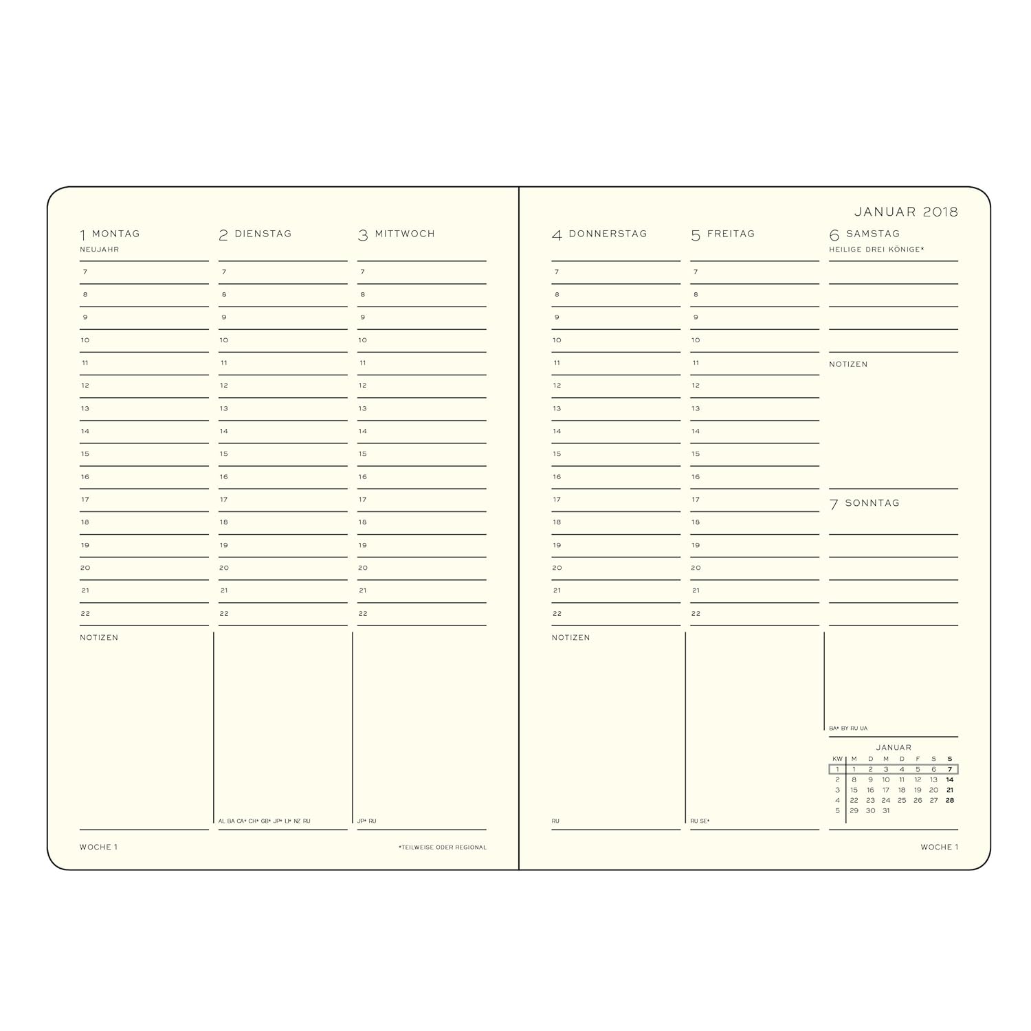 Leuchtturm1917 355159 - Agenda semanal 2018 Medium (A5 ...