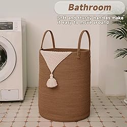 JMvicyroam Large Woven Laundry Basket Hamper,80L