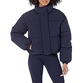Amazon Essentials Women's Cropped Full-Zip Puffer Jacket (Quilted Matte or Sherpa Fleece)