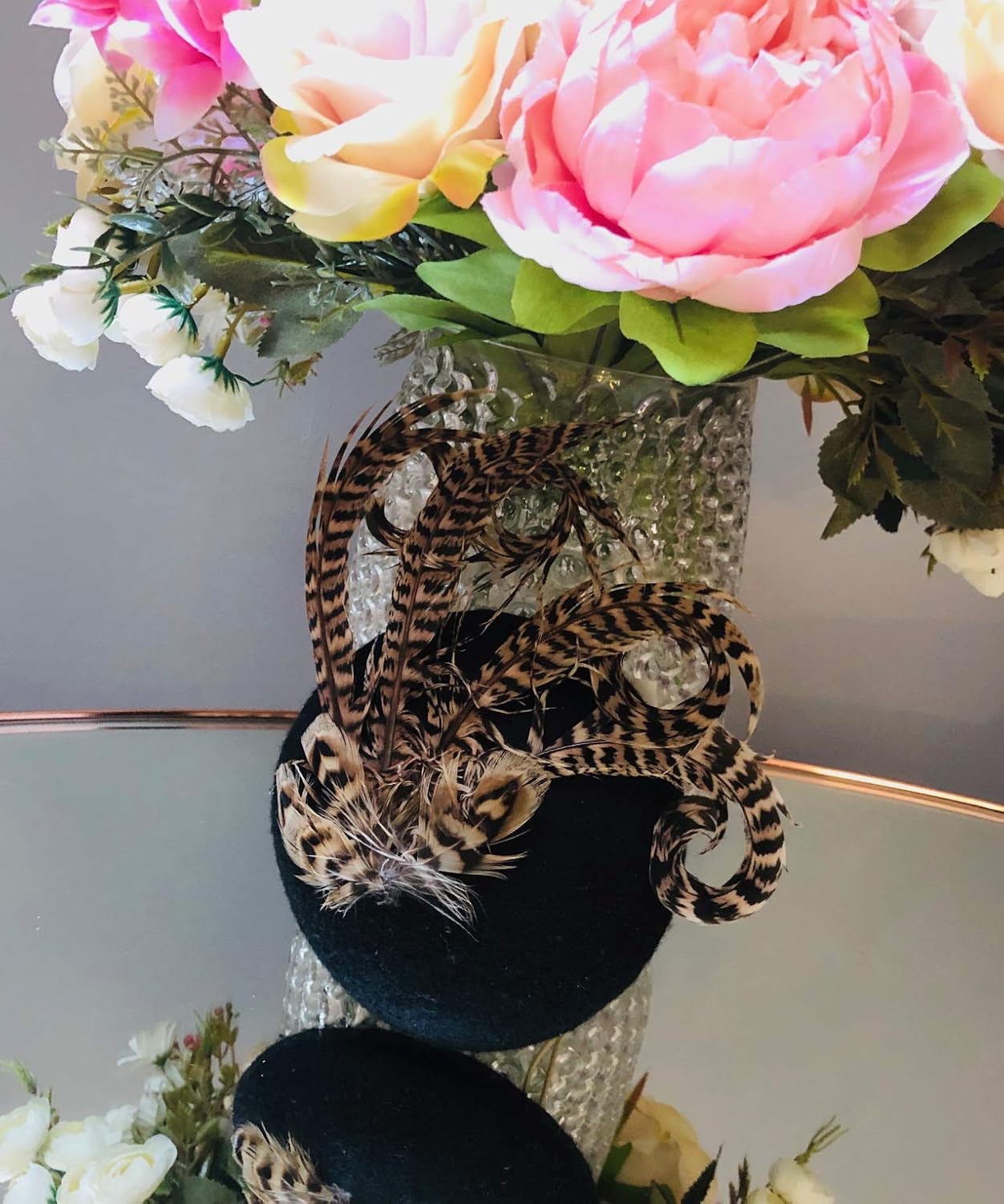 Small Black Fascinator With Pheasant Feathers Chetenham Races