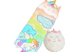 Nalexmi Sleeping Bag for Kids, Preschool Nap Mat, Toddler Sleeping Bag with Pillow for Daycare, Ages 3+, Large Size