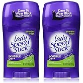 Lady Speed Stick Invisible Dry, Powder Fresh Antiperspirant Deodorant, Net Wt. 1.4 Oz. (2 Pack Value Bundle) by Lady Speed Stick