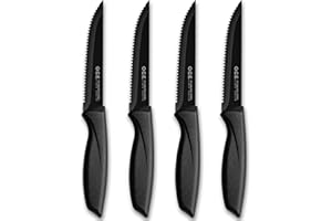 Steak Knives Set of 4,O.C.E.Stainless Steel Steak Knife,4 Pcs Serrated Kitchen Knife Set,Durable Steak Knifes,Ultra Sharp Bla