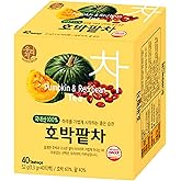 SONGWON Pumpkin & Red Bean Tea – Sweet & Nutty Korean Herbal Blend, Made with Authentic Korean Pumpkin & Red Beans_40 Tea Bags (1.5g each)