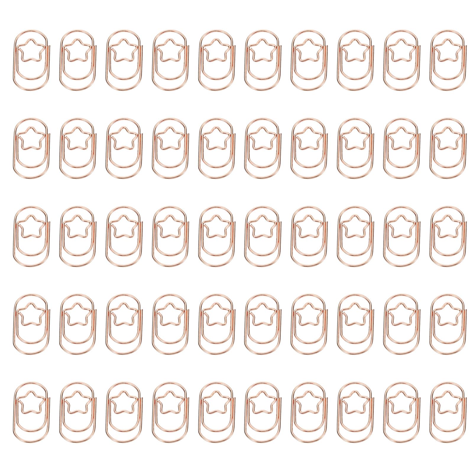 YOKIVE 50 Pcs Paper Clip, Star-Shaped Cute Bookmark Clips, Keep Table Neat, Great for Office, Art, Home, Daily Use (Rose Gold, 0.9-inch)