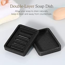 Luxspire Soap Dish Tray, Double Layer Draining Soap