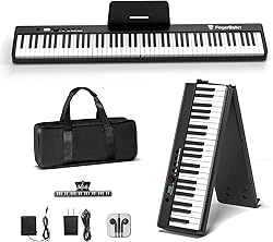 FingerBallet Portable Piano Keyboard, Semi-Weighted