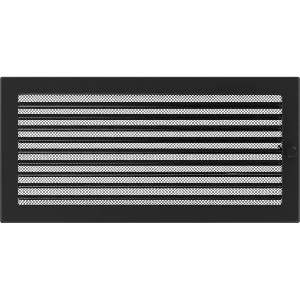 kratki 22/45CX Ventilation, Fireplace Grille, Black, 22 x 45 cm