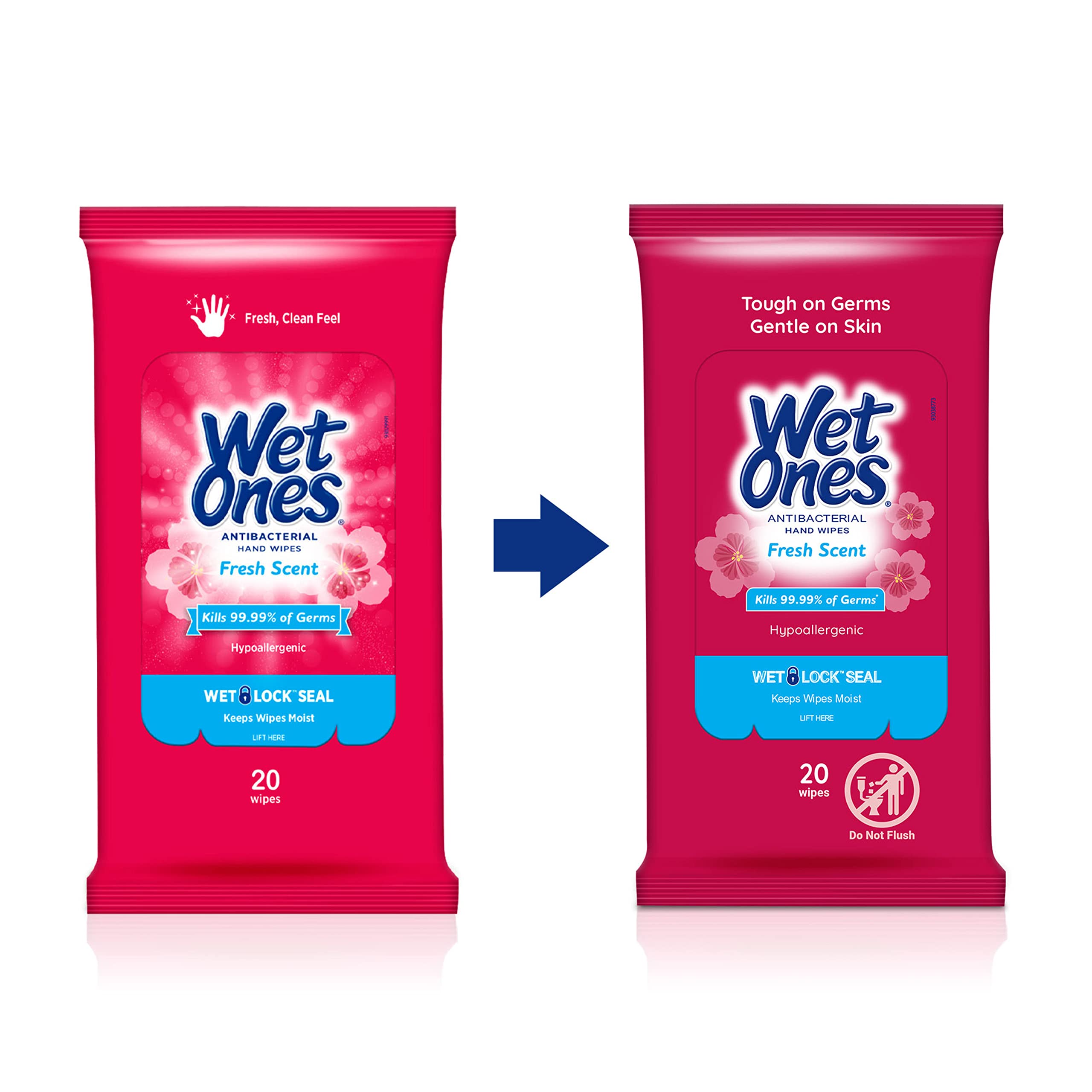 Wet Ones Travel Packs Fresh Scent 10 Packs, 200 Wipes