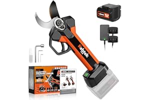 KEBTEK Professional Pruning Shears Battery Powered, 33MM 21V Electric Pruner Branch Cutter Cordless Heavy Duty with 1 Pack 2Ah Rechargeable Batteries Brushless Motor (KT933)