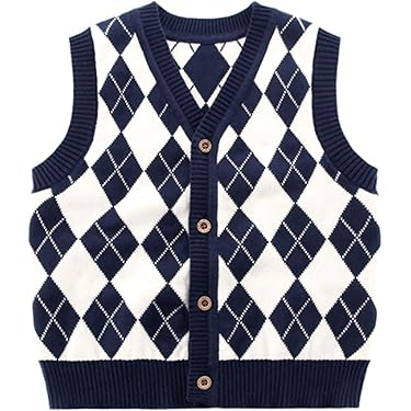 Yishengwan Chaleco De Punto Sin Mangas Con Cuello En V Para Niños Y Niñas, Jersey De Uniforme Escolar Blanco 2-3 Años