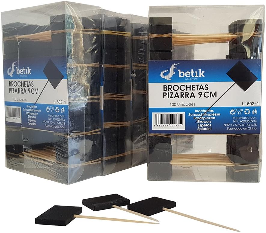 Pinchos con pizarra (caja de 100 unidades): Amazon.es: Hogar