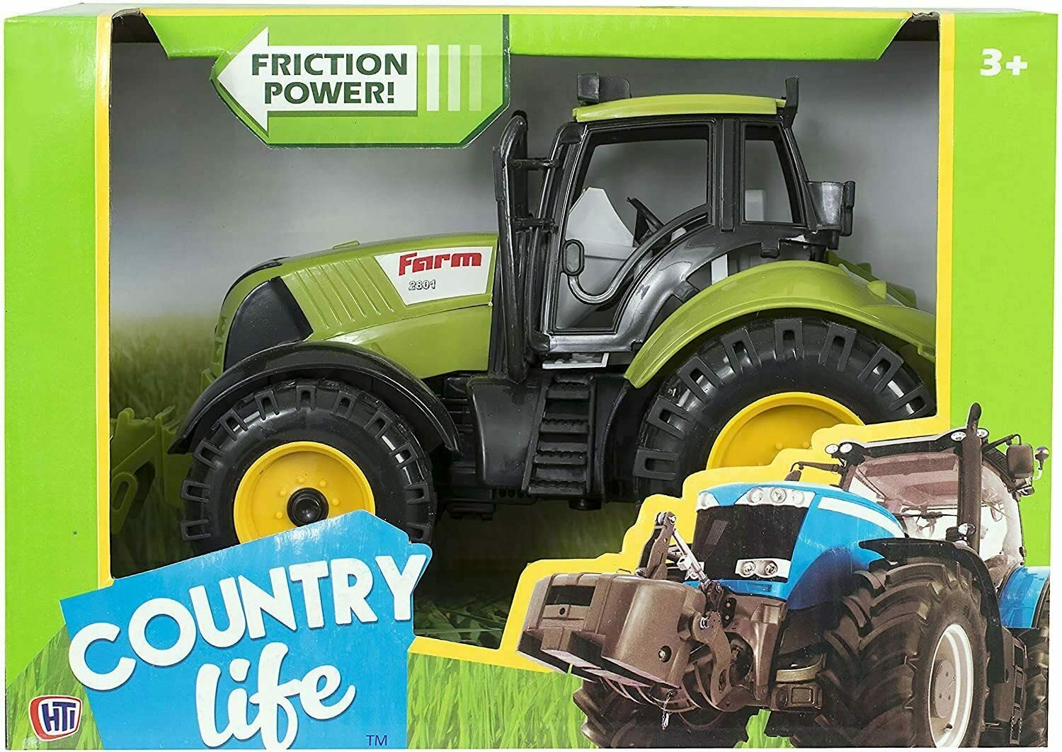 Celino® Country Life Friction Powered Farm Tractor With Opening Bonnet Kids Boys Toy (Green)