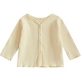 Dewadbow Kids Toddler Girls Lightweight V Neck Cardigan Sweater Long Sleeve Button Down Ruffle Knitwear Casual Knit Sweaters
