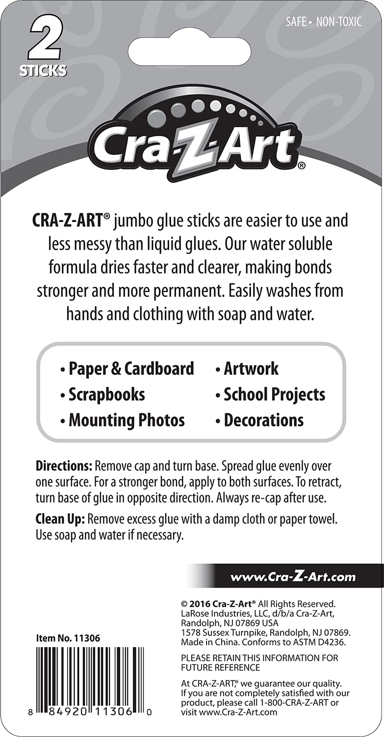 Cra-Z-art Jumbo Washable Glue Sticks, 2-Count (11306N-48)
