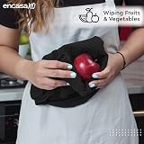 Encasa XO Kitchen Dish Towels Set Black 70x45 cm 4 Pack Waffle Weave view 3