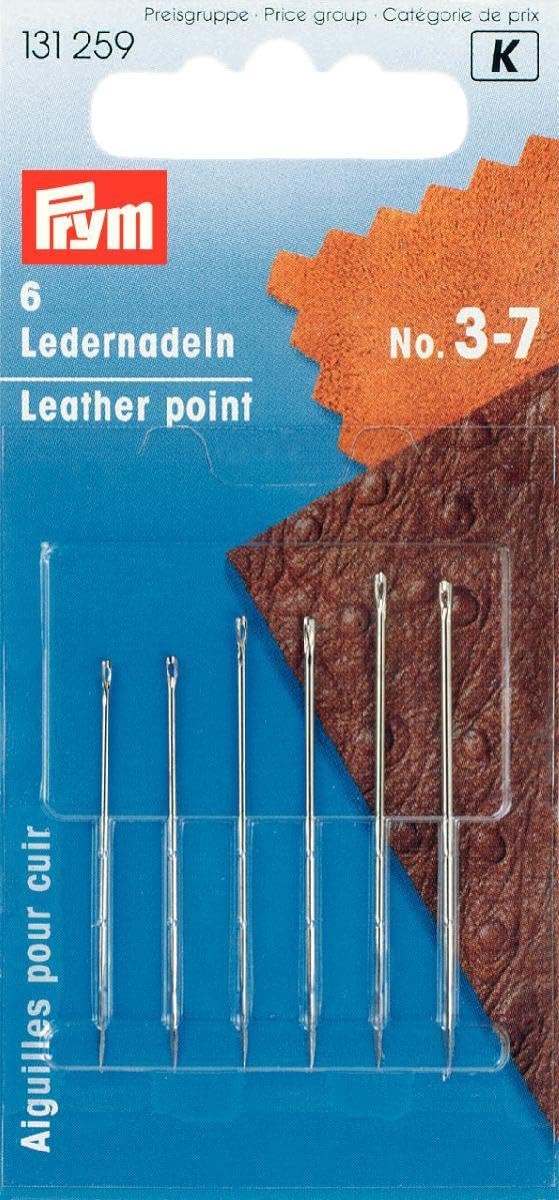Prym 131259 Ledernadel, 6 Stück, silberfarbig (No 3-7)