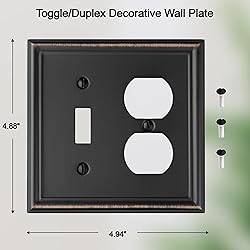 OKAWYC Toggle/Duplex Light Switch Cover Luca Metal