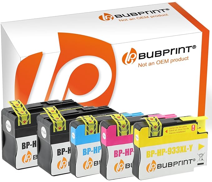 Bubprint 5 Druckerpatronen kompatibel für HP 932XL 933XL für Officejet 6100 e-Printer 6600 e-All-in-One 6700 Premium 7110 751