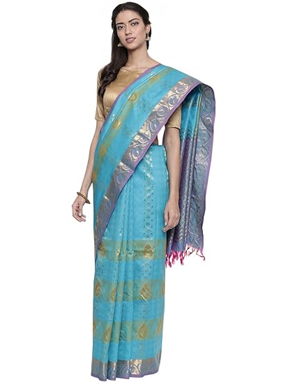 Pure Dharmavaram Silk Saree - Scuba Blue - (CCMYSS8960)