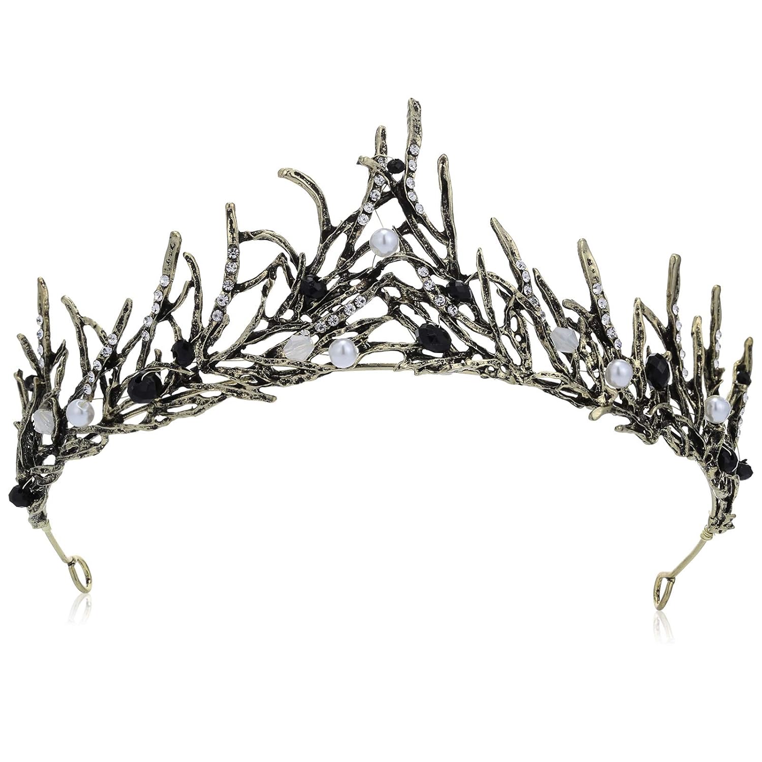 Makone Crystal Crowns and Tiaras with Comb for Girl or Women Birthday Halloween Party Valentines Gifts Wedding Tiaras (Style-5) : Beauty