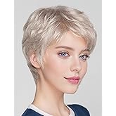 Swiking Short Pixie Cut Blonde Mix Grey Wigs for White Women Fluffy Synthetic Hair Women's Wig Heat Resistant Daily Halloween Party Full Wig