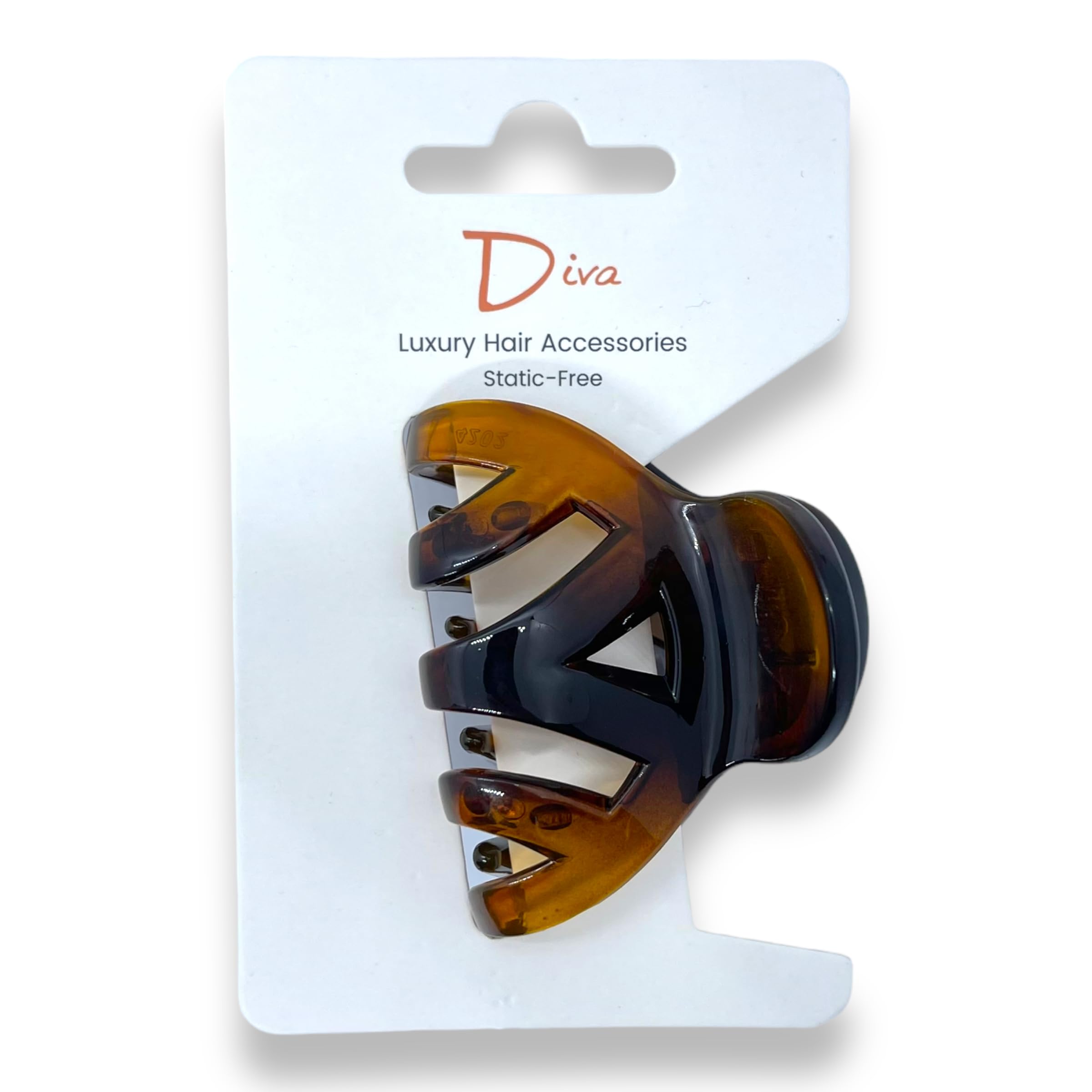 Diva Scalloped Elegant & Premium Hair Claw Clip | All Hair Types Thick & Thin | Quality Materials | Chic & Fashionable | Durable Grip & Secure Hold (Gold Tortoiseshell, 6 CM / 2.4 INCH)