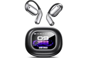 NUPLEA AI Language Translator Earbuds, OWS LCD Touchscreen Real-Time Translation for 144 Languages & Accents Includes Free Subscription Translation Device Earphones for Travel Business Learning Black