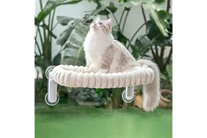 Sunhoo Cat Window Hammock Foldable Kitty Perch Window Sill Bed for Large Cats Hanging Shelf Seat with Suction Cup Reversible 