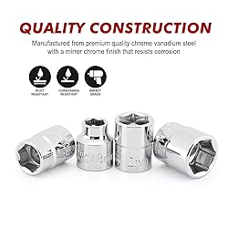 CASOMAN 14 Piece 3/8" Drive 6 Point Stubby Socket