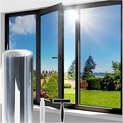 Lifetree One Way Clear Window Film Privacy Silver 45x200cm Heat Reflective