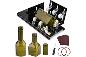 Glass Bottle Cutter, Fixm Bottle Cutter Upgraded Version, Round, Square Bottles and Bottlenecks, Suitable for Bottles of Wine, Beer, Whisky, Champagne, Water and Soda(Black)